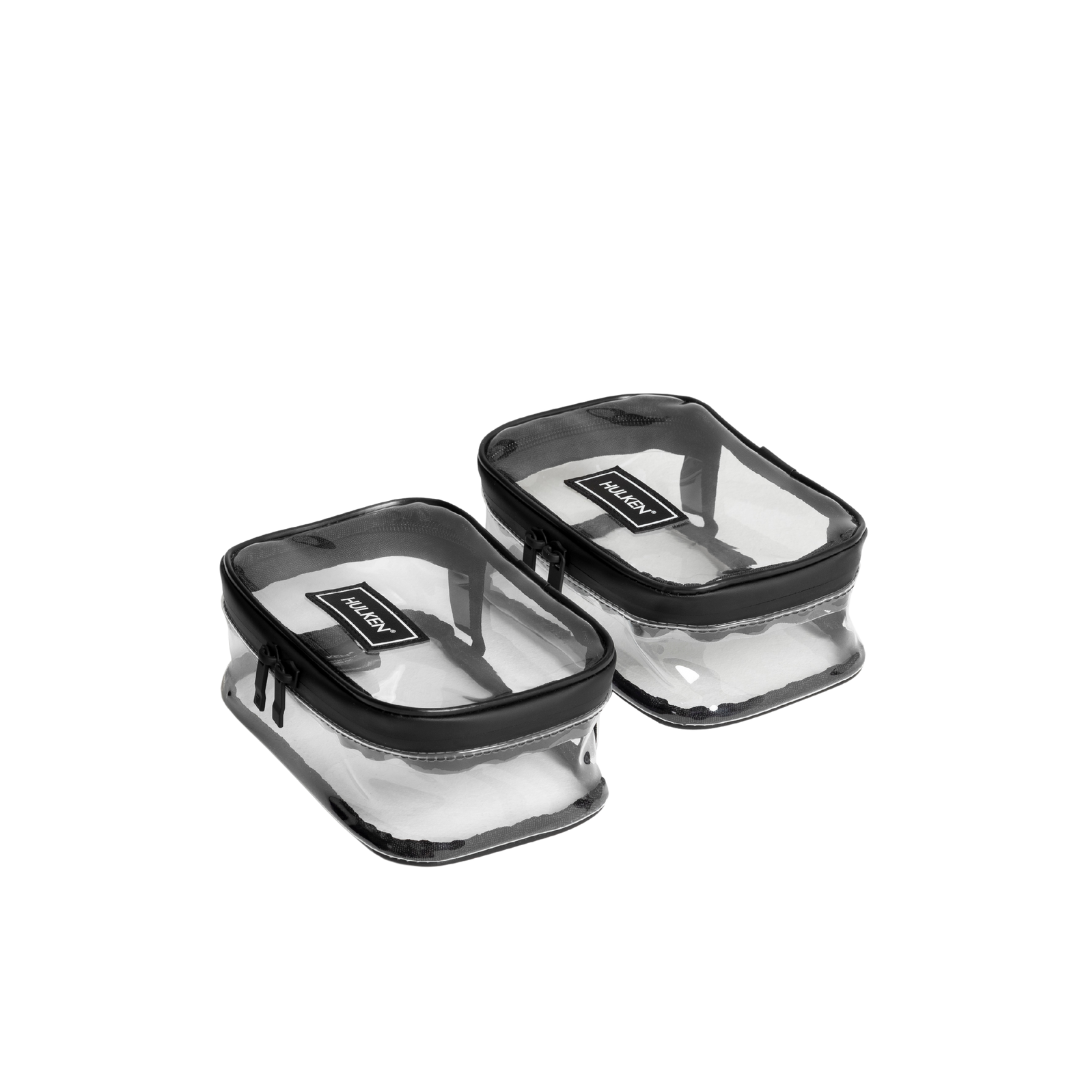 Two clear travel cases