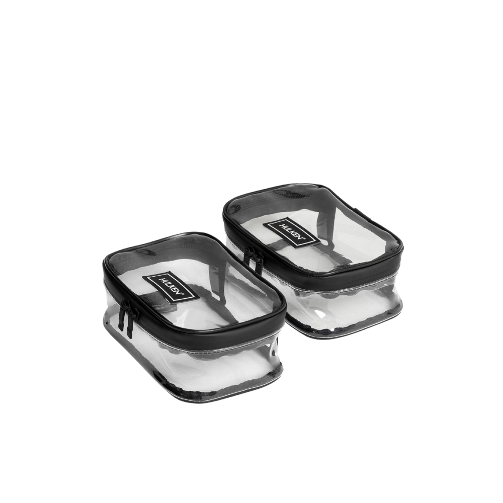 Two clear travel cases