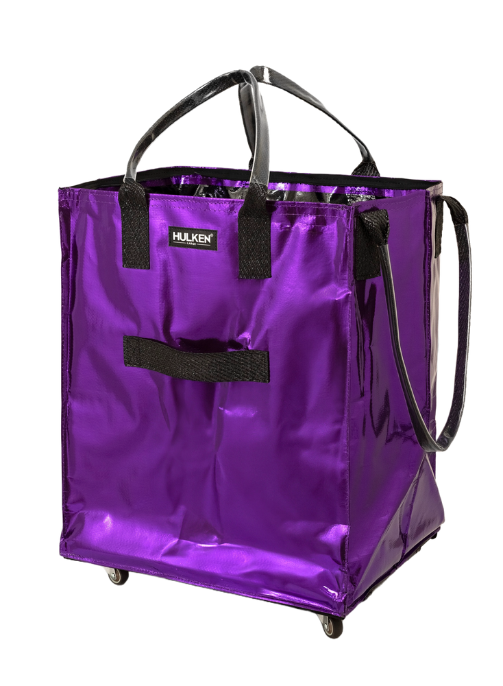 Stylish purple tote bag shown from the front