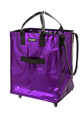 Stylish purple tote bag shown from the front